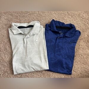 Nike Golf Men's Dri-FIT Polo Shirt - Gray and Blue